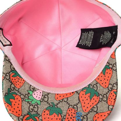 Gucci GG Supreme Monogram Strawberry Baseball Hat L Beige 7 of 10