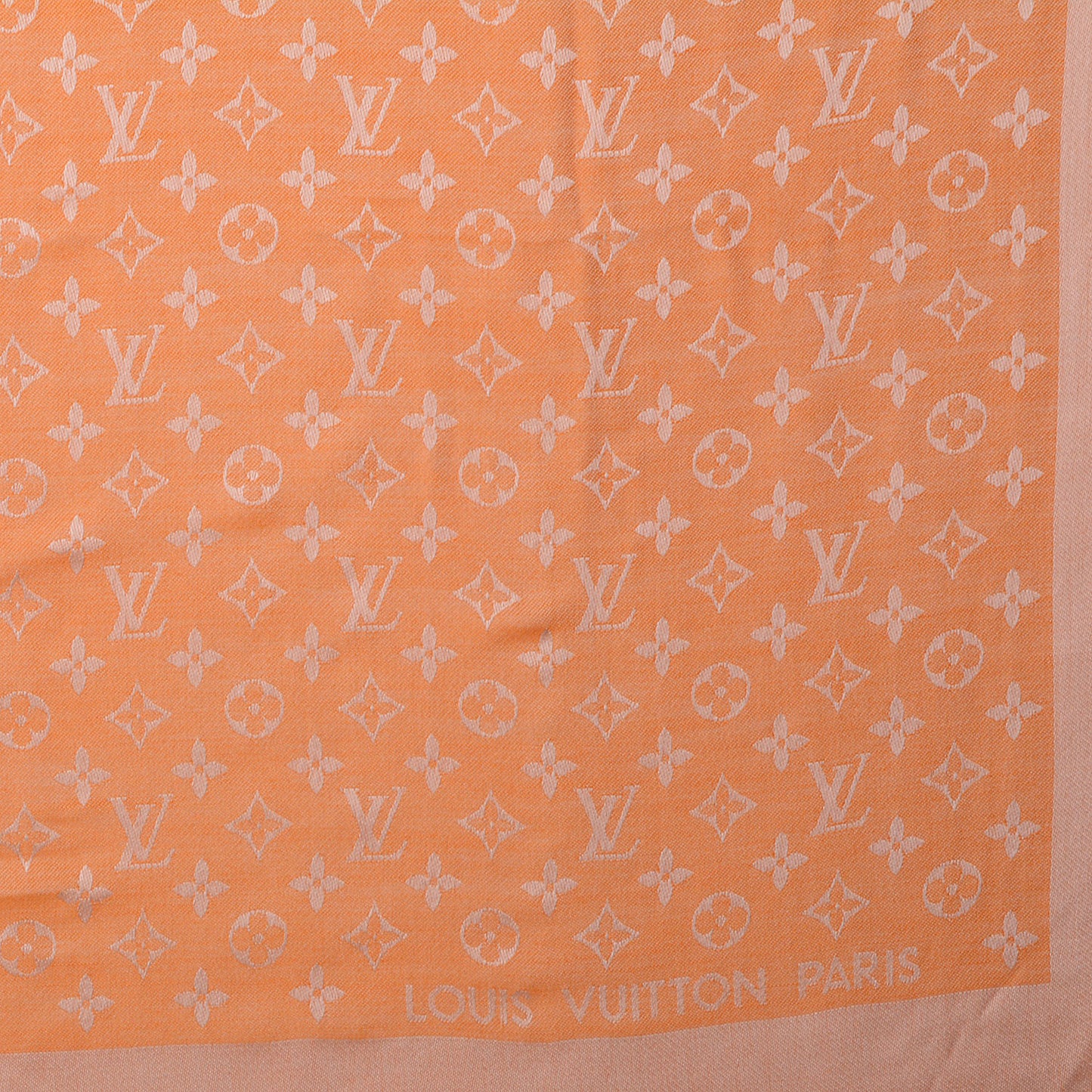 Wool Silk Monogram Denim Shawl Piment