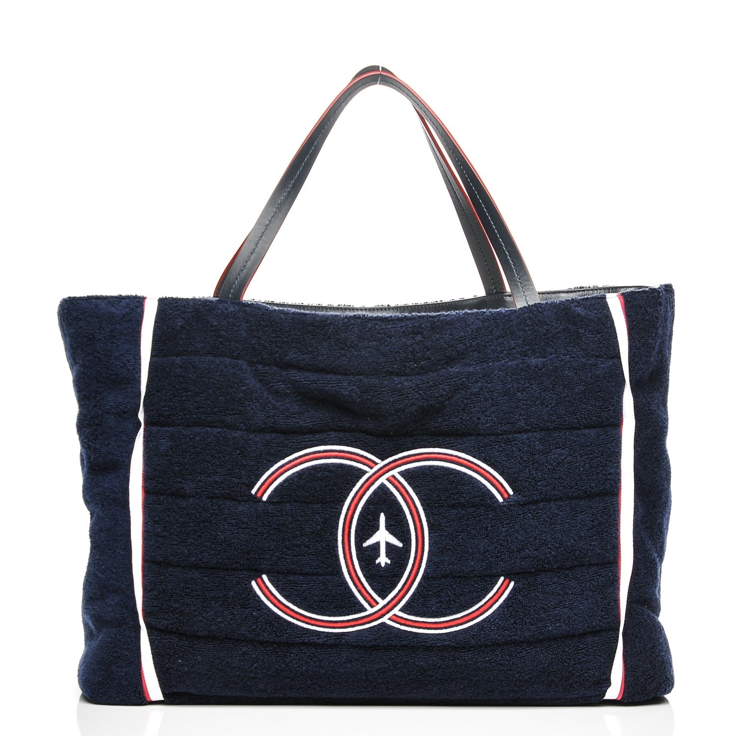 Chanel Reversible Airlines Tote Silver Navy 7 of 15