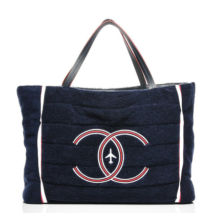 Chanel Reversible Airlines Tote Silver Navy 7 of 15