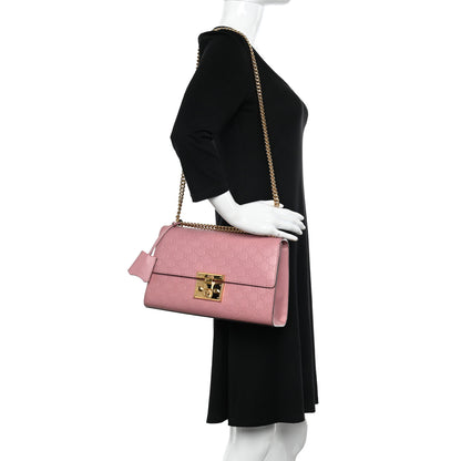 Gucci Guccissima Signature Medium Padlock Shoulder Bag Rose Baby Candy 2 of 12