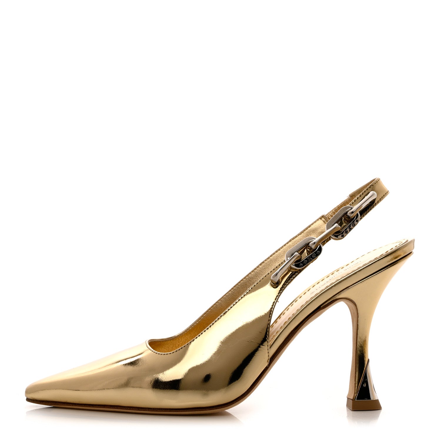 Louis Vuitton Metallic Calfskin Sparkle Slingback Pumps 37 Gold 1 of 12