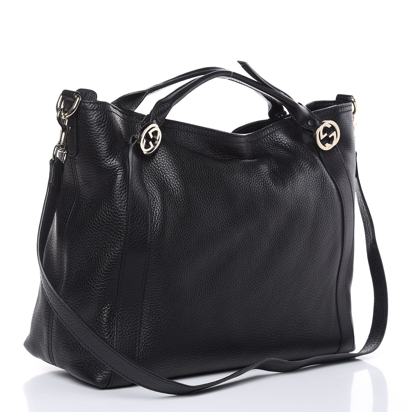 Cellarius Calfskin Medium Miss GG Top Handle Bag Black