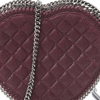 Stella McCartney Shaggy Deer Quilted Falabella Heart Crossbody Bag Burgundy 8 of 8