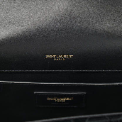 Saint Laurent Velvet Tri-Quilt Monogram Medium College Bag Black 6 of 14