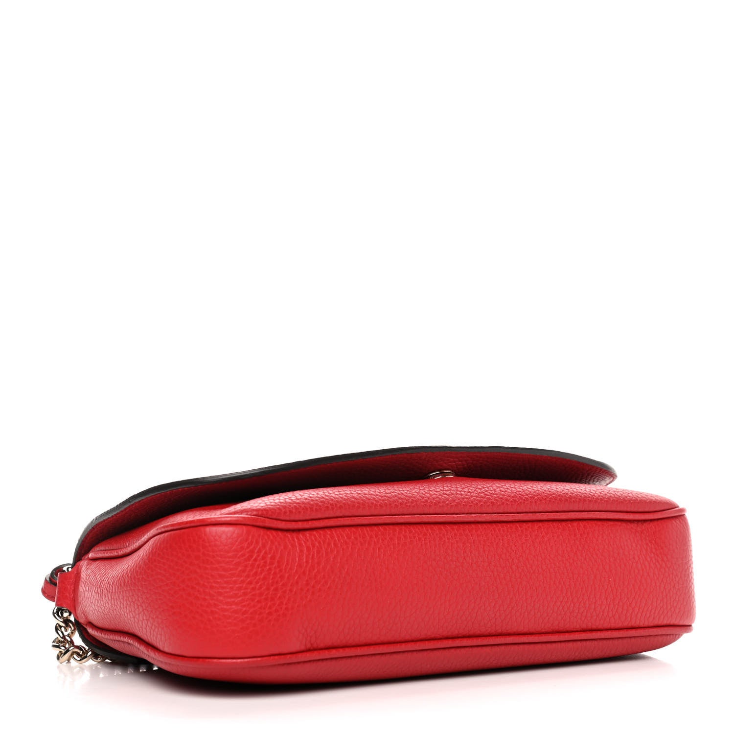 Gucci Pebbled Calfskin Medium Soho Flap Crossbody Tabasco Red 3 of 5