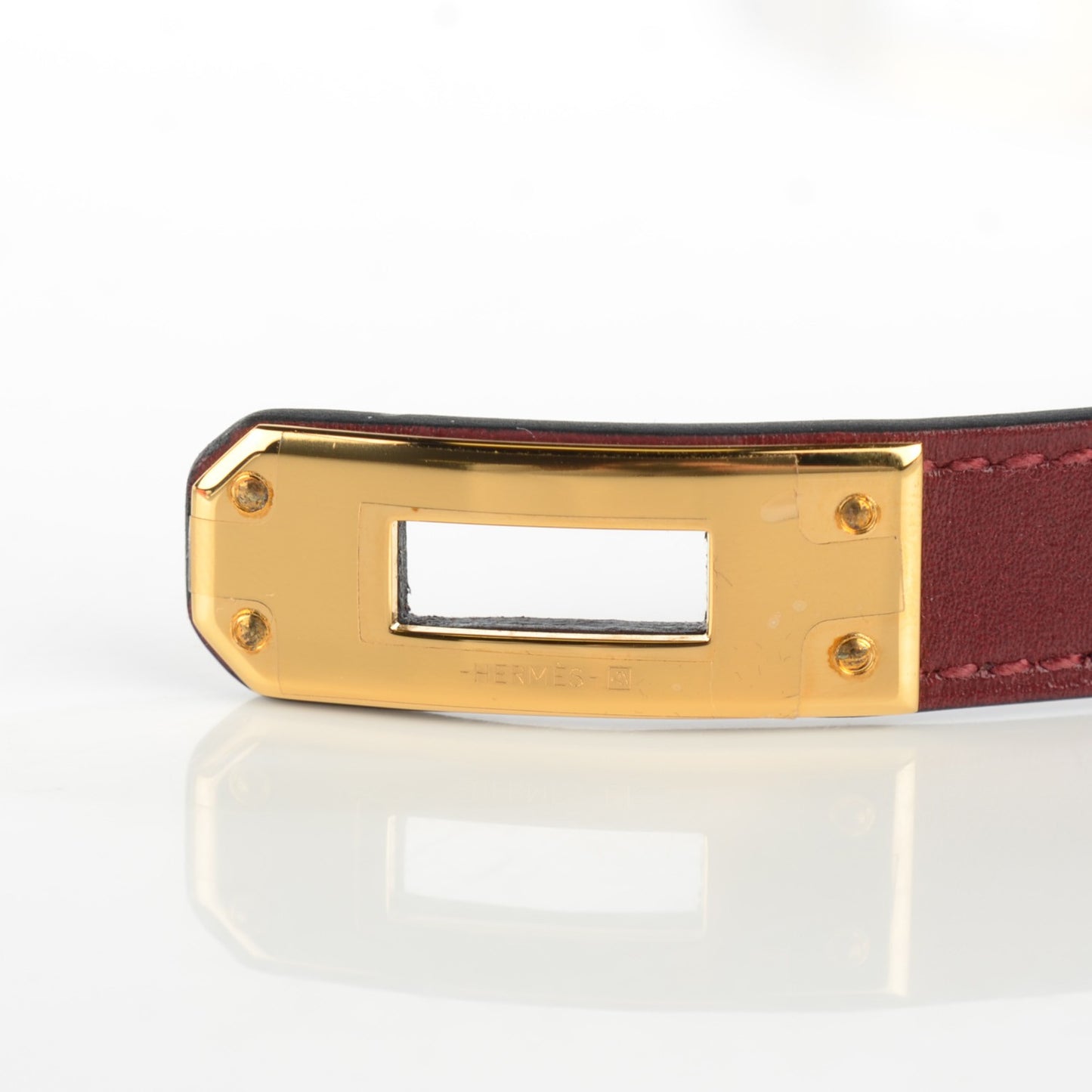 Tadelakt Kelly Double Tour Bracelet M Rouge H