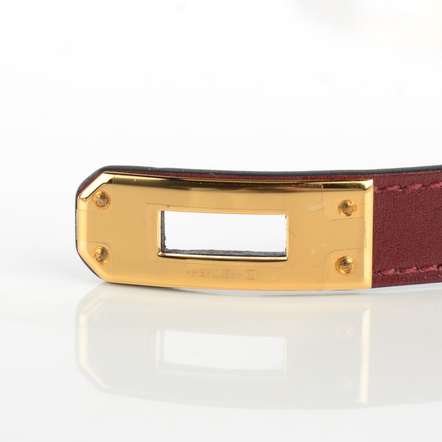 Hermes Tadelakt Kelly Double Tour Bracelet M Rouge H 6 of 7