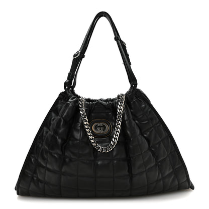 Gucci Calfskin Quilted Large Deco Tote Bag Black 1 of 10