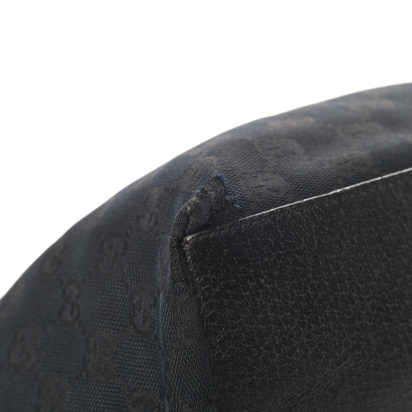 GG Monogram Small Web Handle Bucket Tote Black