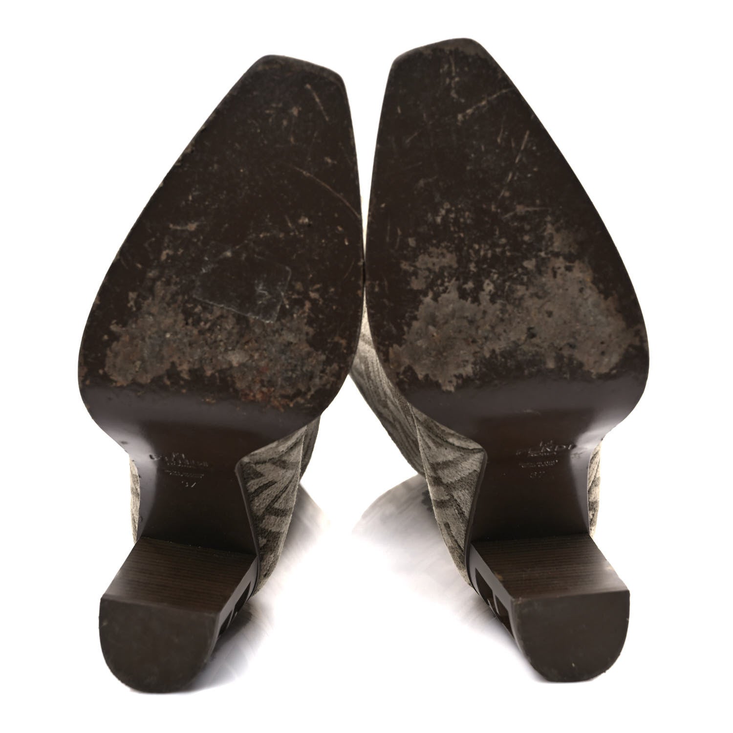 Fendi Chenille Jacquard FF 110mm Knee Boots 37 Tortora Nuvola 5 of 8