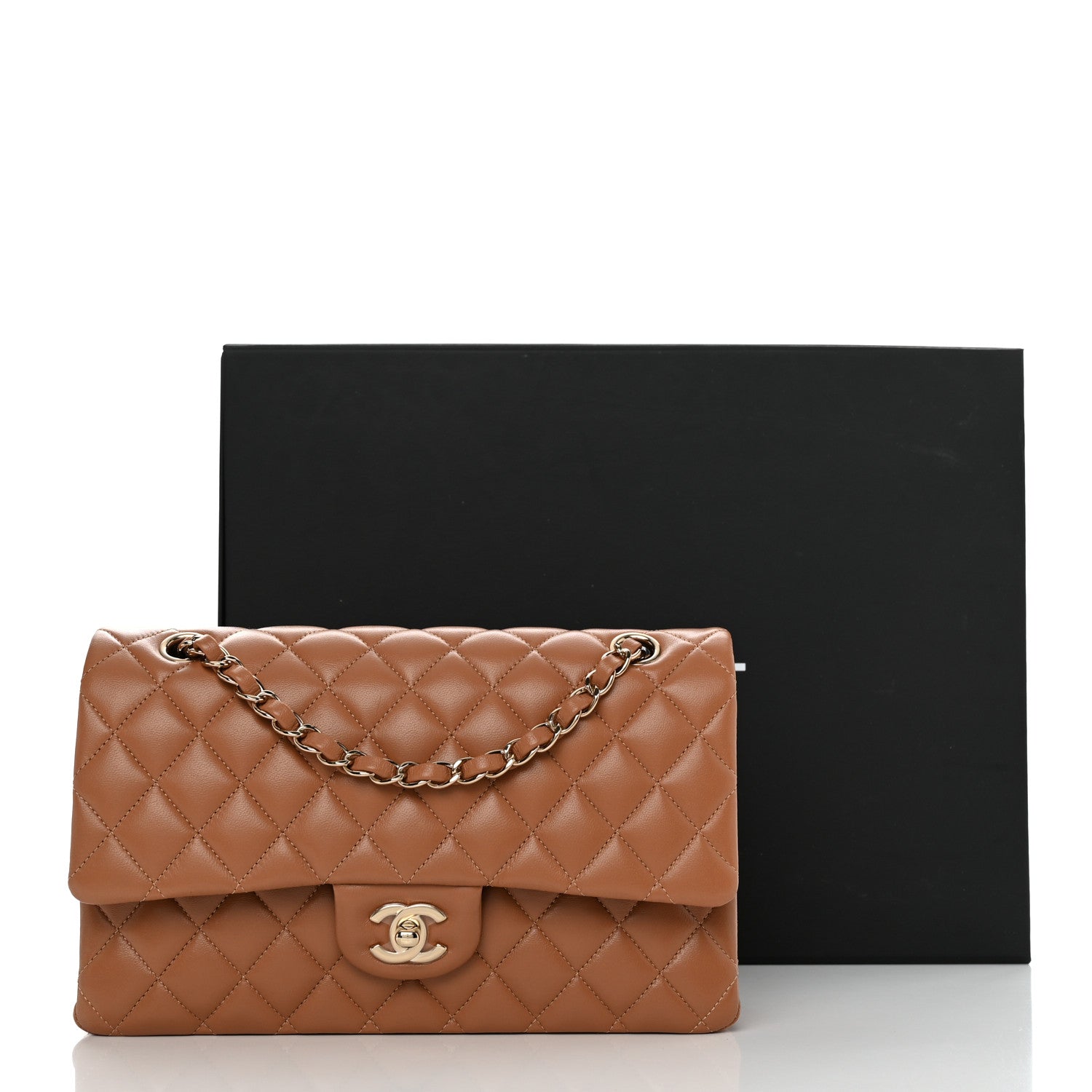 Chanel Lambskin Quilted Medium Double Flap Brown 11 of 11