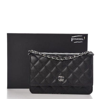 Chanel Caviar Quilted Wallet On Chain WOC Black 9 of 9