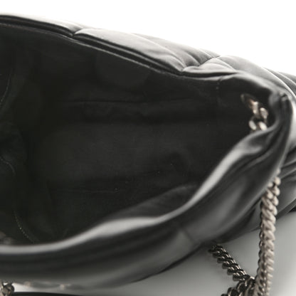 Saint Laurent Lambskin Quilted Small Loulou Puffer Monogram Chain Satchel Black 5 of 9