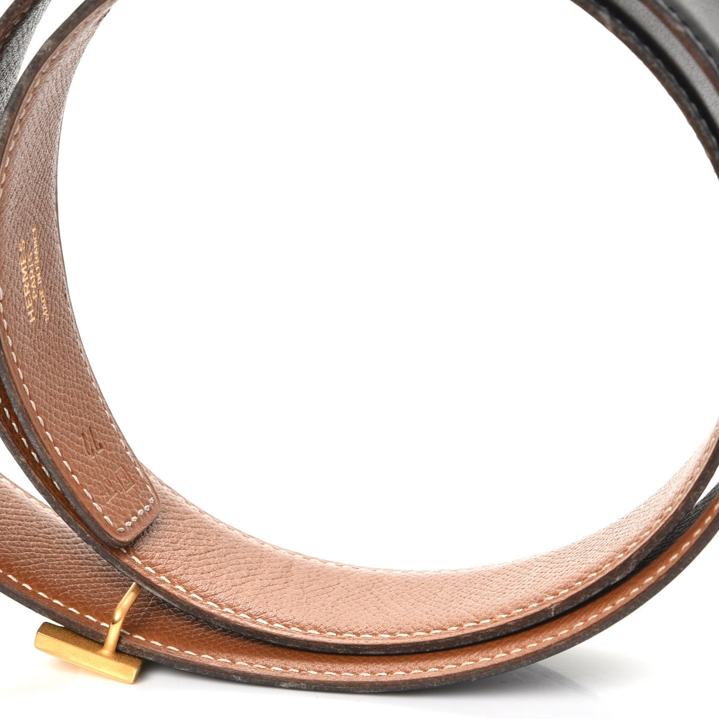 Box Epsom 32mm H Belt 72 Black Gold