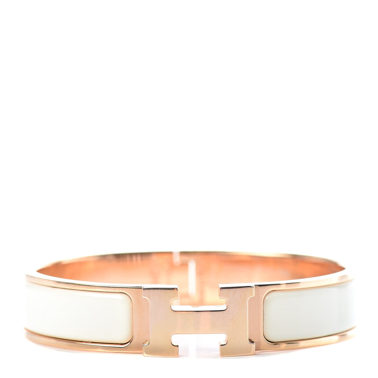 Enamel Narrow Clic Clac H Bracelet PM Craie