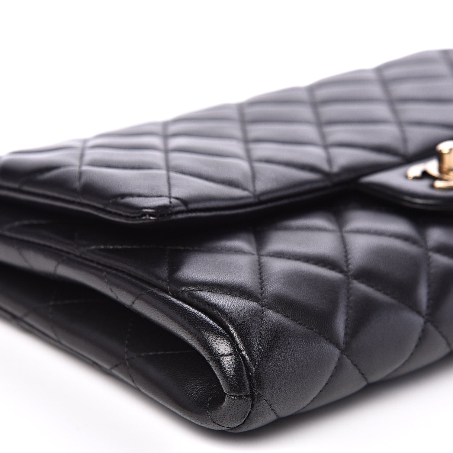 Chanel Lambskin Quilted Clutch With Chain Flap Black 7 of 13