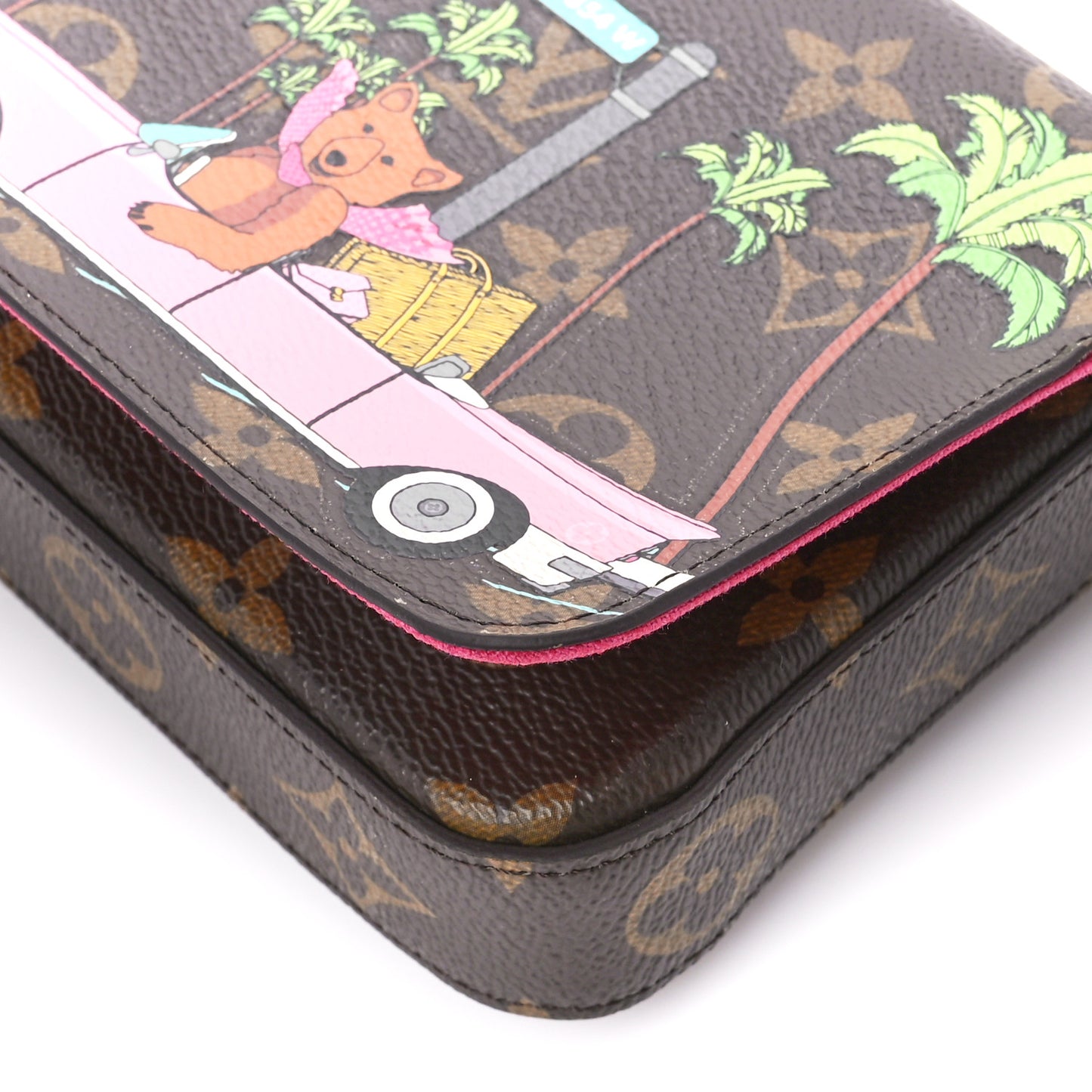 Monogram 2021 Christmas Animation Hollywood Pochette Felicie Chain Wallet Fuchsia
