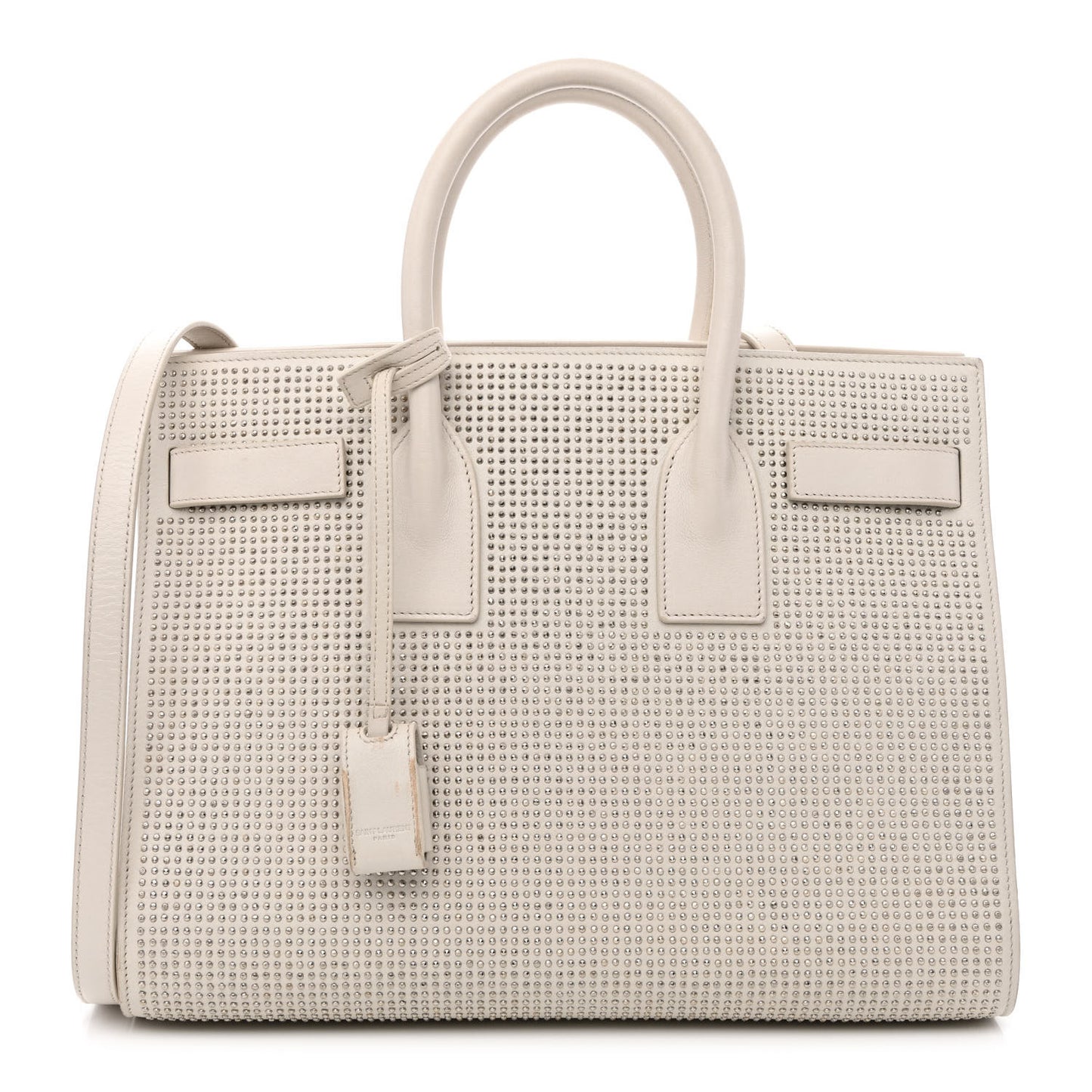Calfskin Studded Small Sac De Jour White