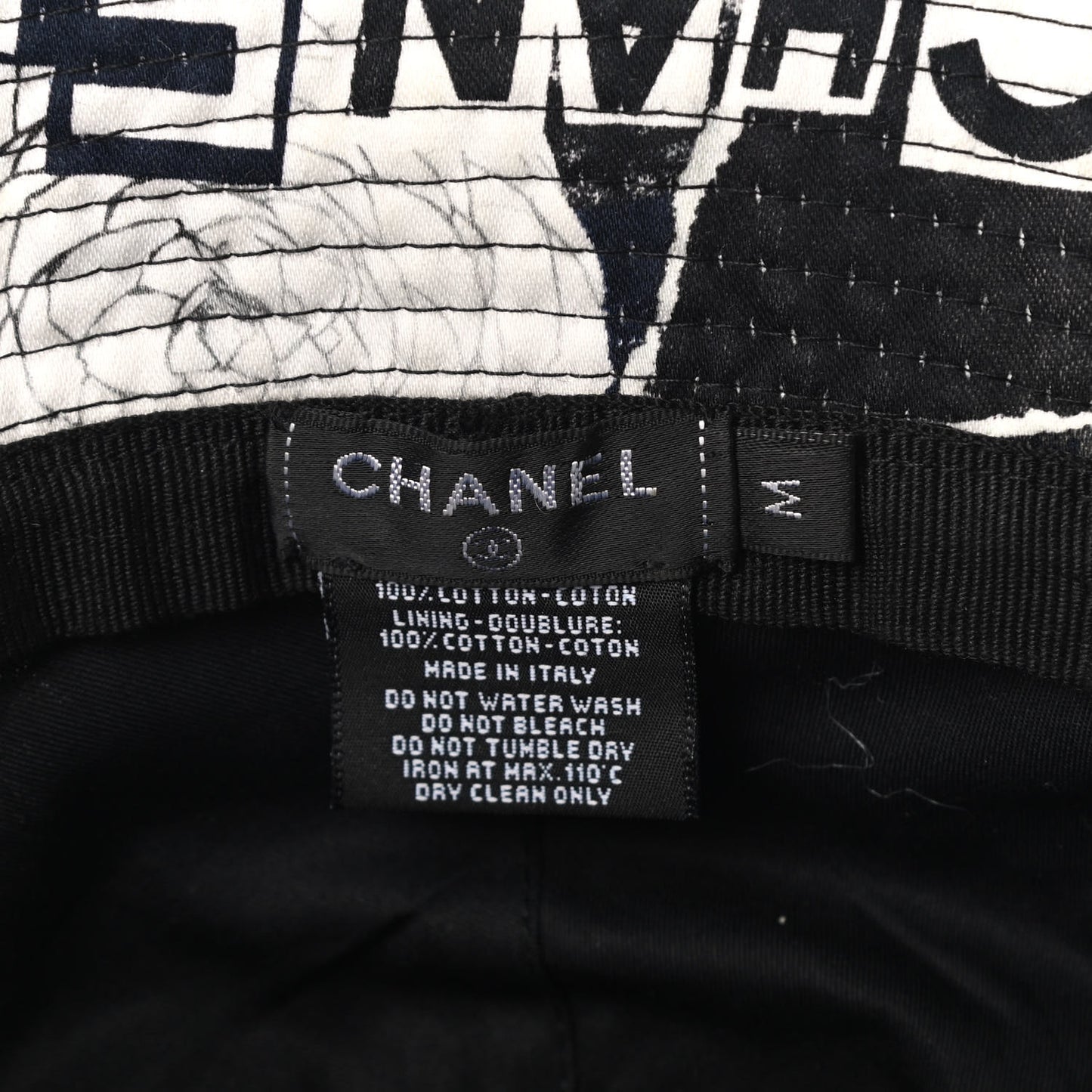 Cotton Coco Print Bucket Hat M Navy Black White