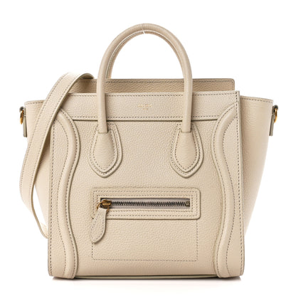 Celine Drummed Calfskin Nano Luggage Ivory 1 of 13