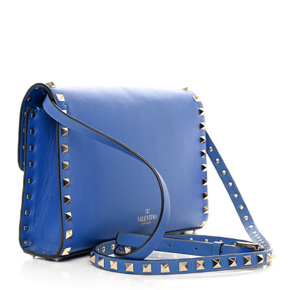 Valentino Garavani Vitello Medium Rockstud Flip Lock Crossbody Bag Acid Blue 3 of 21