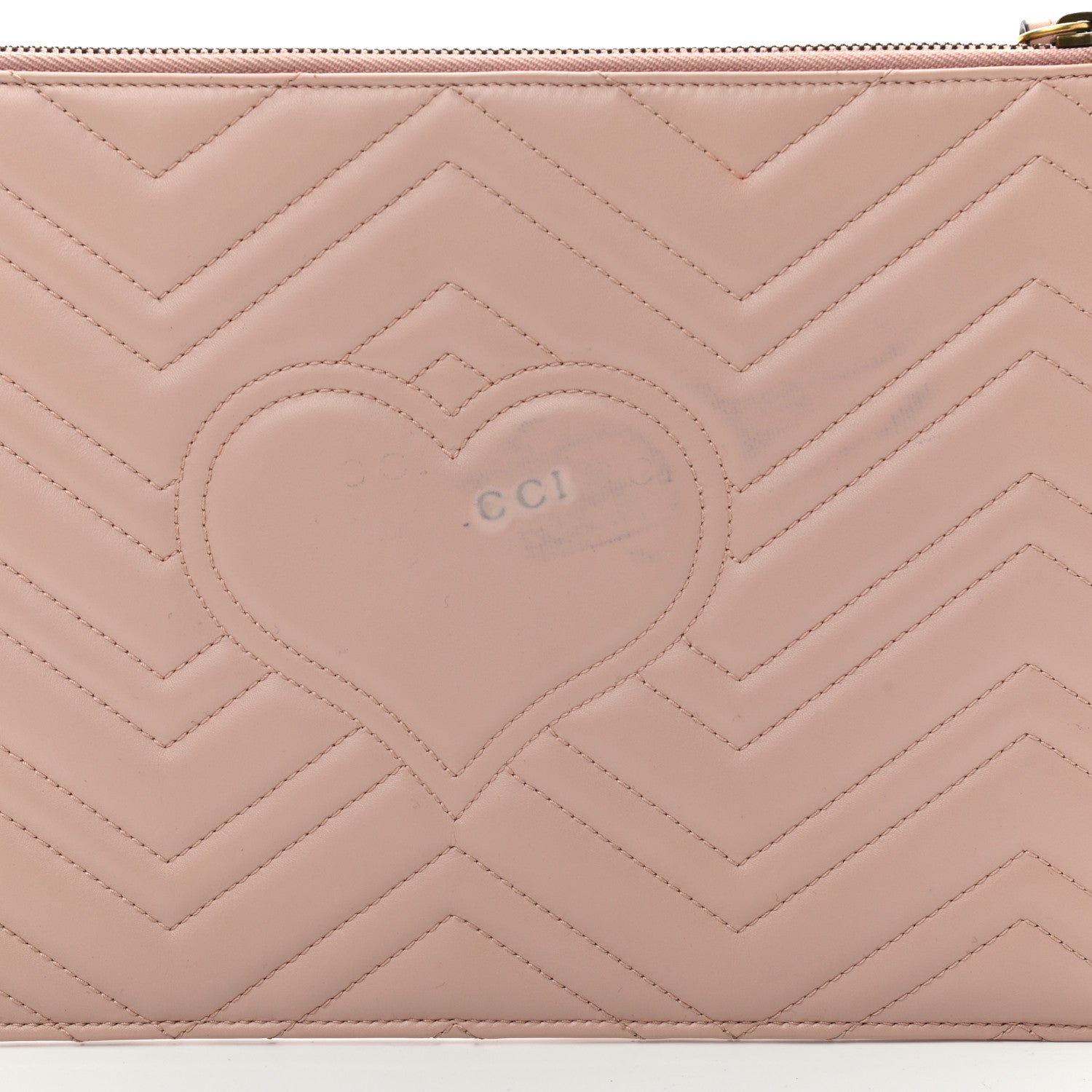 Gucci Calfskin Matelasse Large GG Marmont Zip Pouch Perfect Pink 4 of 5