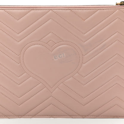 Gucci Calfskin Matelasse Large GG Marmont Zip Pouch Perfect Pink 4 of 5