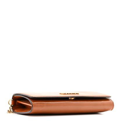 Chloe Calfskin Iconic Flap Wallet On Chain Clay Brown 4 of 16