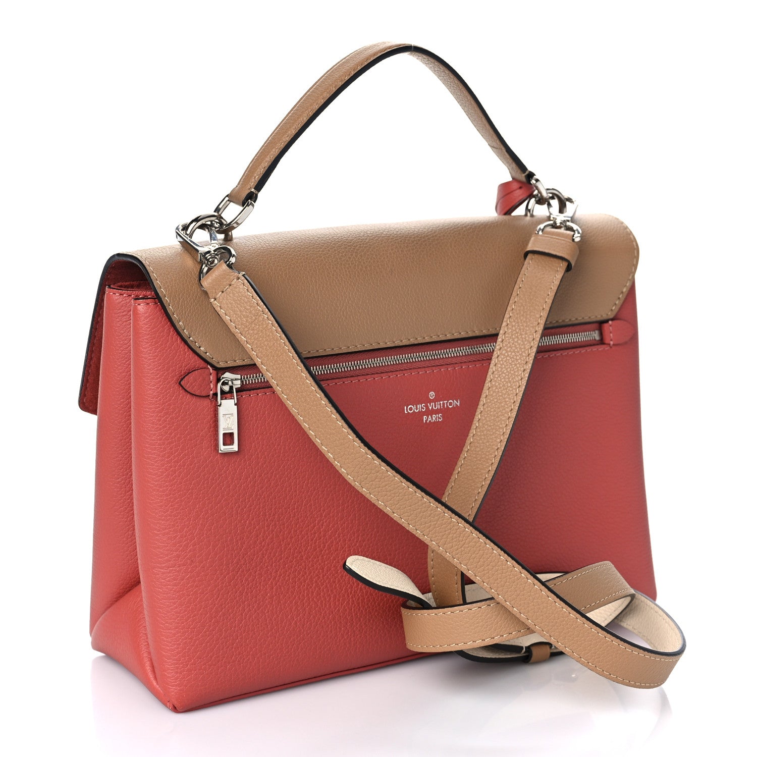 Louis Vuitton Soft Calfskin My Lockme Top Handle Vieux Rose Sesame Creme 3 of 10