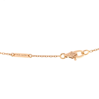 Van Cleef & Arpels 18K Rose Gold Carnelian Sweet Alhambra Pendant Necklace 4 of 5