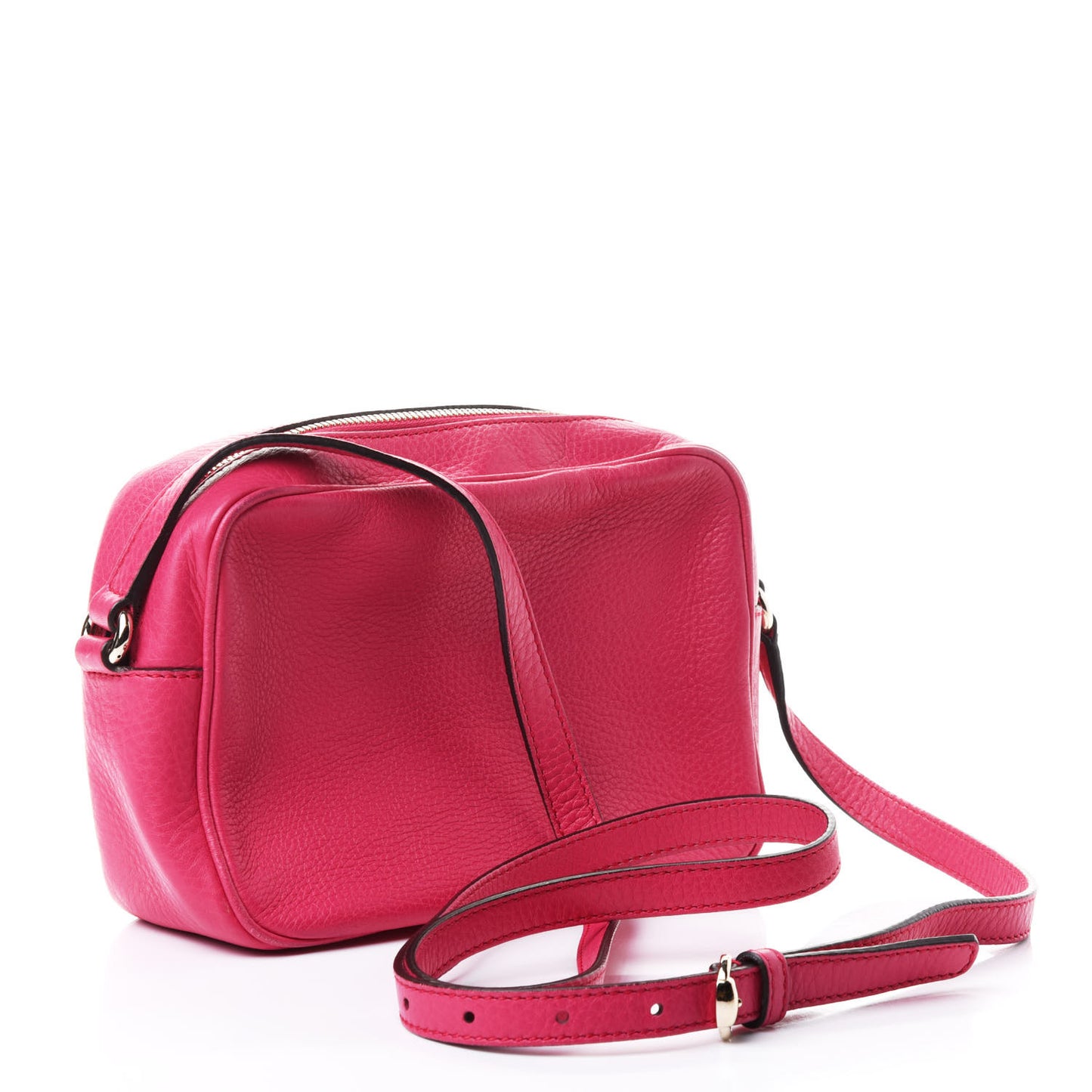 Pebbled Calfskin Small Soho Disco Bag Fuchsia