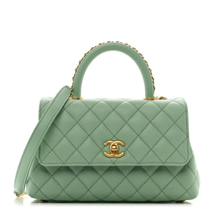 Chanel Caviar Quilted Mini Coco Chain Handle Flap Light Green 1 of 10