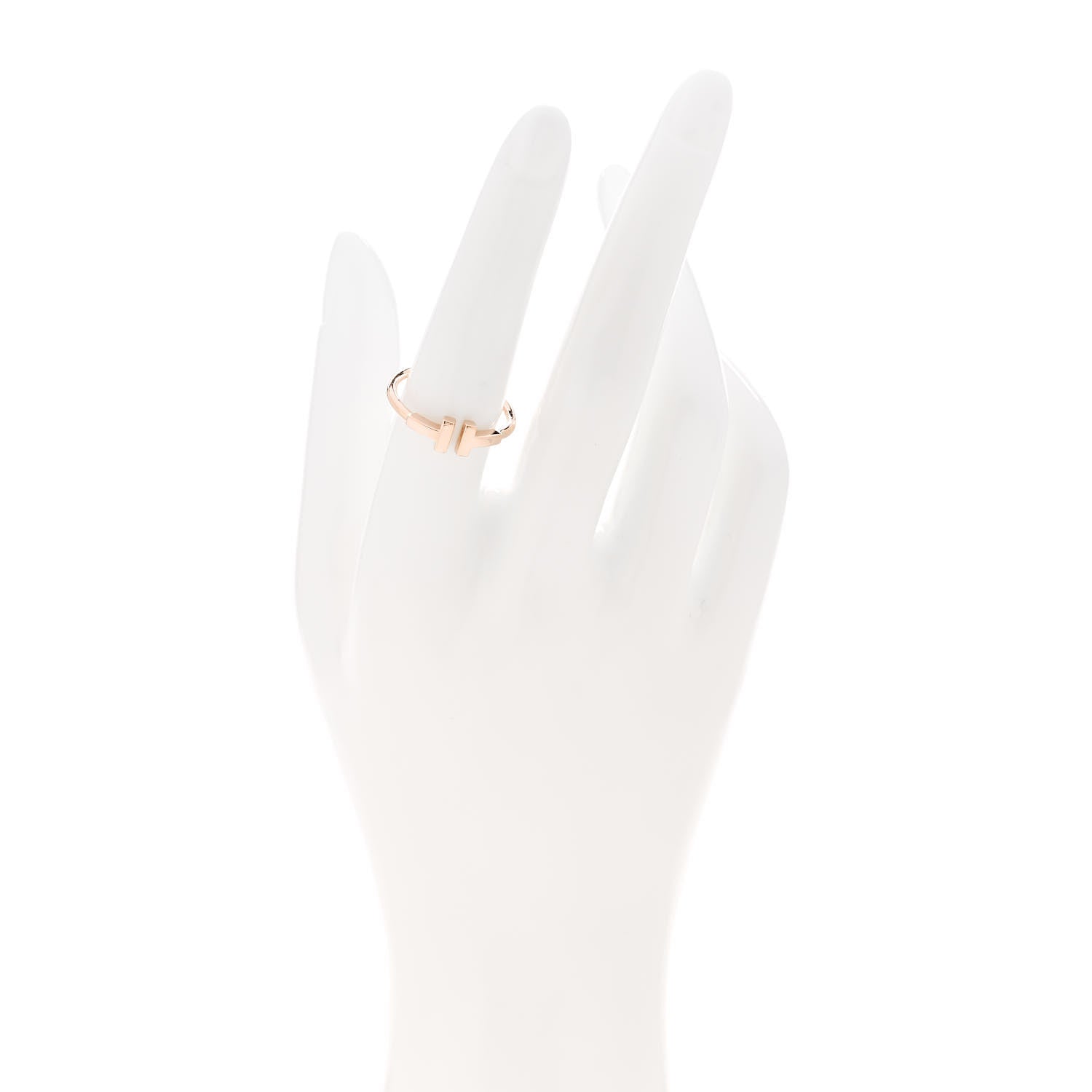 Tiffany 18K Rose Gold T Wire Ring 54 7 2 of 5