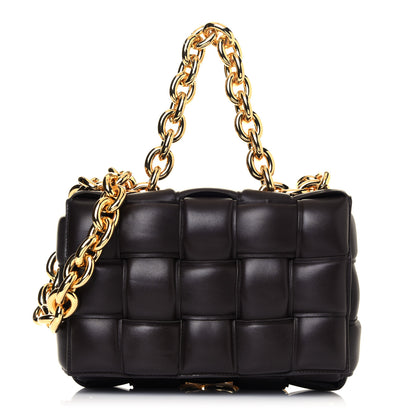 Bottega Veneta Lambskin Maxi Intreccio Padded Chain Cassette Crossbody Bag Black 1 of 12
