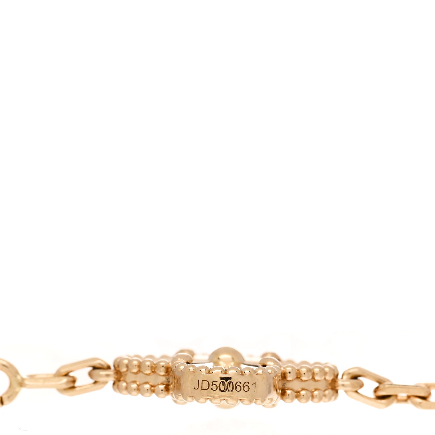 18K Yellow Gold 5 Motifs Guilloche Vintage Alhambra Bracelet