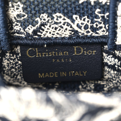 Christian Dior Canvas Toile de Jouy Reverse Embroidered Mini Book Tote Phone Bag Blue 6 of 10
