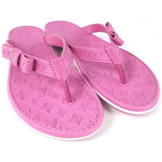 Monogram Flip Flops Sandals Pink 38