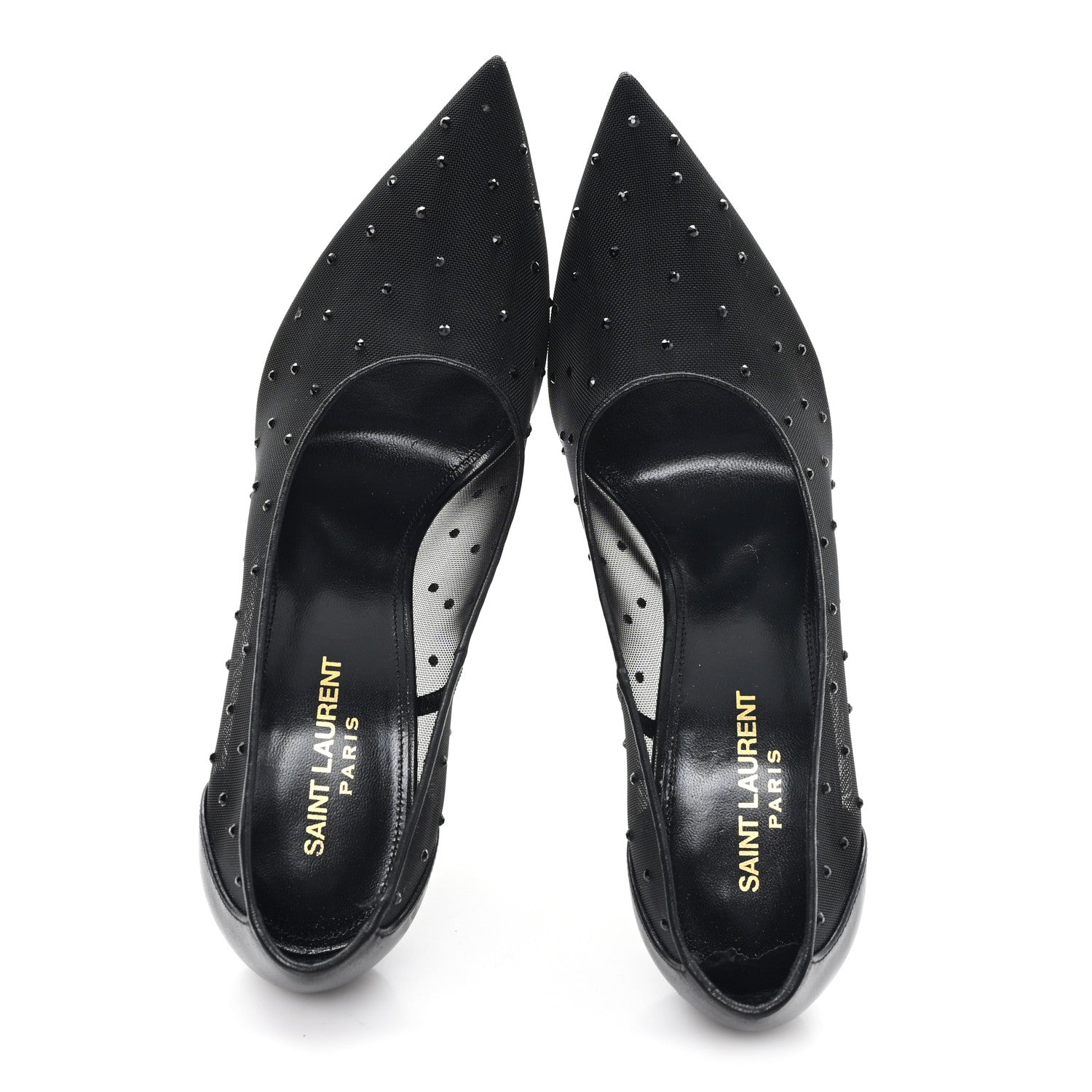 Saint Laurent Rhinestone Mesh 105 Anja Pumps 39.5 Black 2 of 9