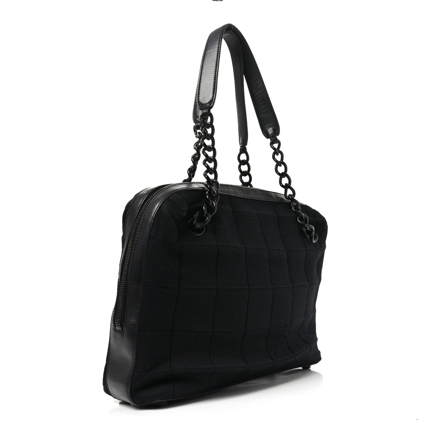 Chanel Jersey Quilted Chocolate Bar Shoulder Bag Black 3 of 10
