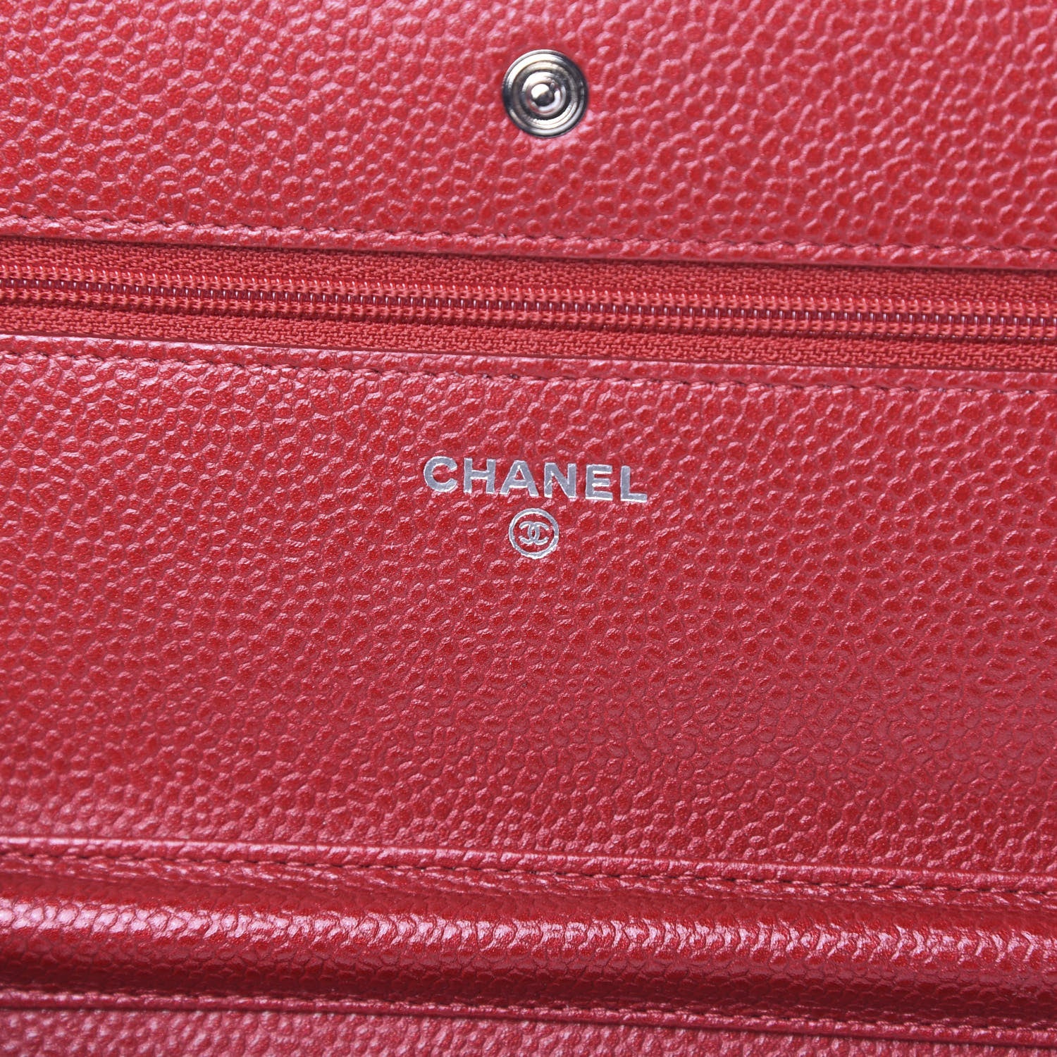 Chanel Iridescent Caviar Quilted Wallet On Chain WOC Red 5 of 11
