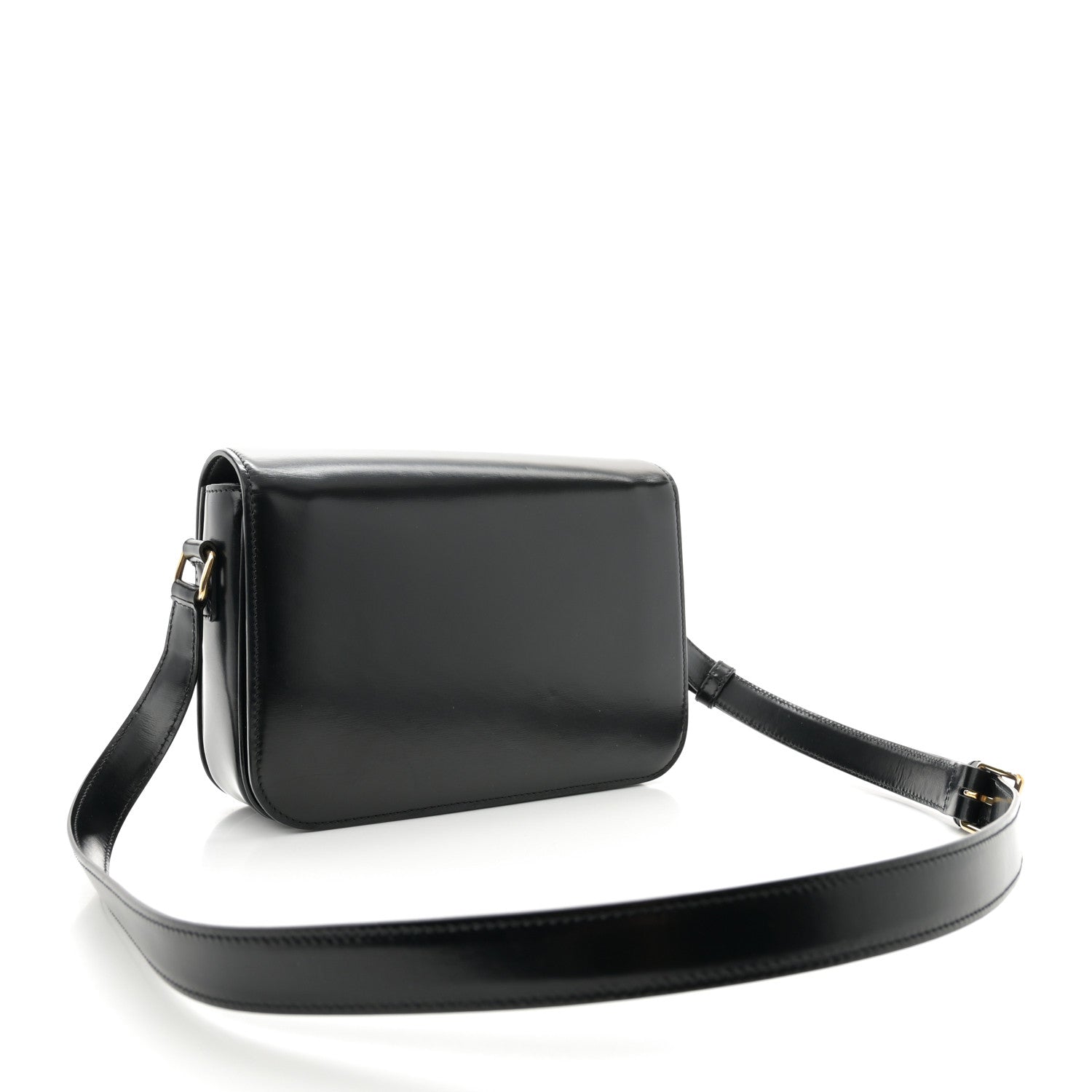 Celine Shiny Calfskin Medium Triomphe Black 3 of 14