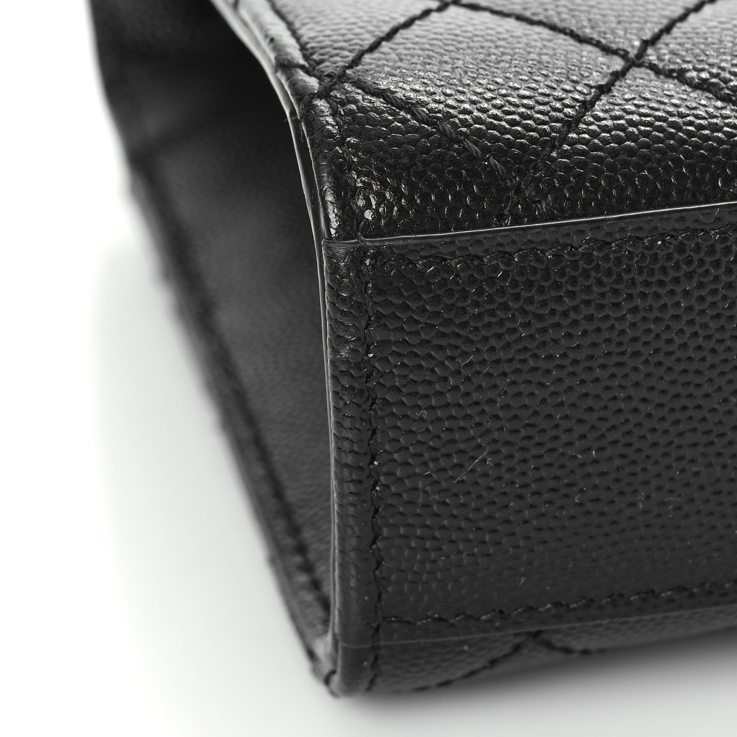 Saint Laurent Grain De Poudre Textured Mixed Matelasse Triquilt Medium Monogram Monochrome Satchel Black 6 of 8