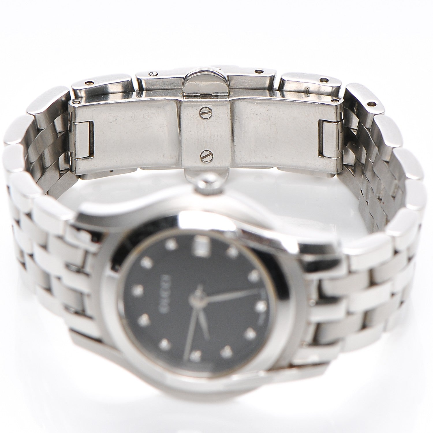 Gucci Stainless Steel Diamond 27mm 5500L Quartz Watch Black 7 of 10