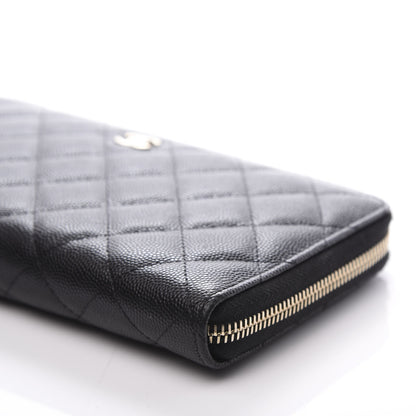 Chanel Caviar Quilted Large Zip Around Organizer Wallet Black 8 of 9