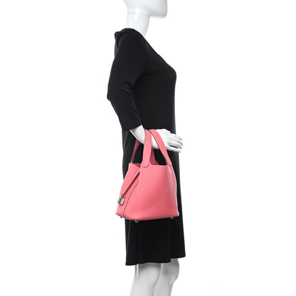 Hermes Taurillon Clemence Picotin Lock 18 PM Rose Azalee 2 of 10