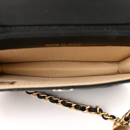 Chanel Lambskin Quilted Pearl Crush Clutch With Chain Black 5 of 12