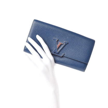 Louis Vuitton Taurillon Capucines Wallet Blue 2 of 17