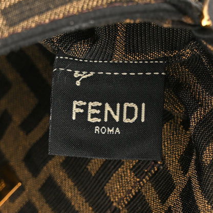 Fendi Fabric Jacquard FF 1974 Mini Baguette Tobacco Moro Black 8 of 11