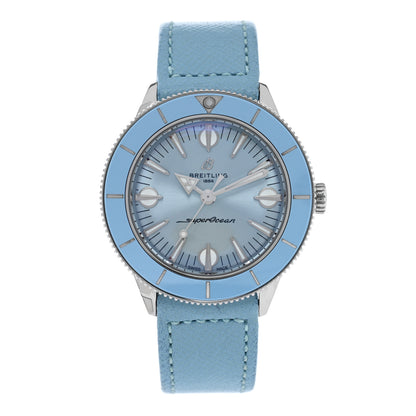 Breitling Stainless Steel Calfskin 38mm Superocean Heritage 57 Pastel Paradise Automatic Watch Blue A10340161C1X1 1 of 5